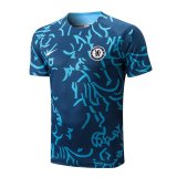 2022-2023 Chelsea Blue Short Football Training Shirt Men's