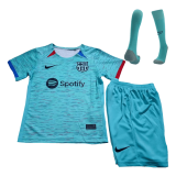2023-2024 Barcelona Third Away Football Whole Set (Shirt + Short + Socks) Children's