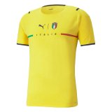 2021-2022 Italy Goalkeeper Yellow Football Shirt Men's