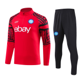 2023-2024 Napoli Red Zipper Football Training Set (Sweatshirt + Pants) Children's