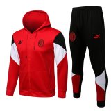 2021-2022 AC Milan Hoodie Red Football Training Set (Jacket + Pants) Men's