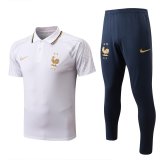 2022-2023 France White Football Training Set (Polo + Pants) Men's