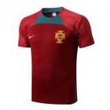 2022-2023 Portugal Red Short Football Training Shirt Men's