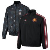 2023-2024 Manchester United On-Field Team Logo Anthem Reversible Black Full-Zip Windrunner Football Jacket Men's