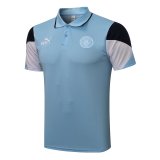 2021-2022 Manchester City Light Blue Football Polo Shirt Men's