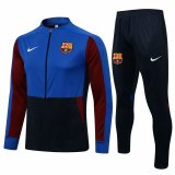 2021-2022 Barcelona Blue - Black Football Training Set (Jacket + Pants) Men's