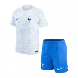 2022 France Away Football Set (Shirt + Short) Children's