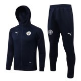 2021-2022 Manchester City Hoodie Royal Football Training Set (Jacket + Pants) Men's