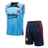 2021-2022 Barcelona Sky Blue Football Set (Singlet + Short) Men's