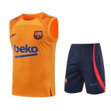 2022-2023 Barcelona Orange Football Training Set (Singlet + Short) Men's