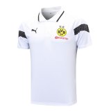 2023-2024 Borussia Dortmund White Football Polo Shirt Men's