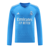 2023-2024 Real Madrid Goalkeeper Blue Football Shirt Men's #Long Sleeve