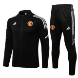 2021-2022 Manchester United Black - White Football Training Set (Jacket + Pants) Men's