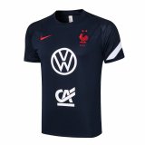2021-2022 France Navy Short Football Training Shirt Men's