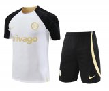 2023-2024 Chelsea White Football Training Set (Shirt + Short) Men's