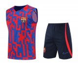 2022-2023 Barcelona Blue - Red Football Training Set (Singlet + Pants) Men's