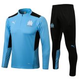 2021-2022 Olympique Marseille Light Blue Football Training Set Men's
