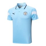 2023-2024 Manchester City Light Blue Soccer Polo Shirt Men's