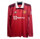 2022-2023 Manchester United Home Long Sleeve Football Shirt Men's
