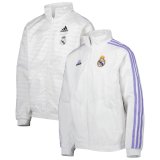 2023-2024 Real Madrid On-Field Team Logo Anthem Reversible White Full-Zip Windrunner Football Jacket Men's