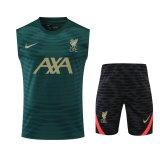 2022-2023 Liverpool Deep Green Football Training Set (Singlet + Shorts) Men's