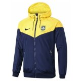 2022 Brazil Hoodie Yellow - Navy All Weather Windrunner Football Jacket Men's