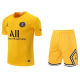 2021-2022 PSG Goalkeeper Yellow Men's Football Shirt (Shirt + Shorts)