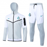 2023-2024 Riyadh Al-Nassr Light Grey Football Training Set (Jacket + Pants) Men's #Hoodie