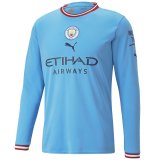 2022-2023 Manchester City Home Football Shirt Men's #Long Sleeve