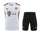2022-2023 Bayern Munich White Football Training Set (Singlet + Short) Men's