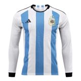 2023 Argentina 3-Star Home World Cup Champions Football Shirt Men's #Long Sleeve