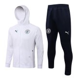 2021-2022 Manchester City Hoodie White Football Training Set (Jacket + Pants) Men's