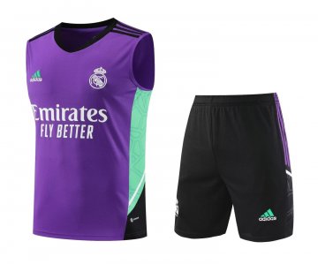 2023-2024 Real Madrid Purple Football Training Set (Singlet + Short) Men's