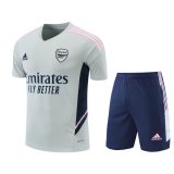 2022-2023 Arsenal Light Grey Short Football Training Set ( Shirt + Short ) Men's