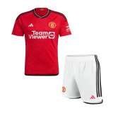 2023-2024 Manchester United Home Football Set (Shirt + Short) Children's