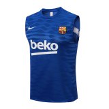2021-2022 Barcelona Blue Football Singlet Shirt Men's
