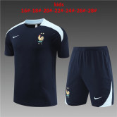 2023-2024 France Royal Football Training Set (Shirt + Short) Children's