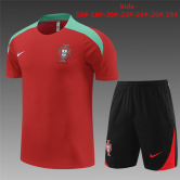 2023-2024 Portugal Red Football Training Set (Shirt + Short) Children's