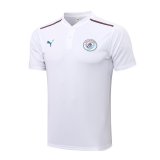 2021-2022 Manchester City White Football Polo Shirt Men's