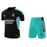 2021-2022 Real Madrid Black Football Training Set (Shirt + Short) Men's