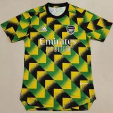 2022 Arsenal Green Yellow Black Mosaic Football Training Shirt Men's #Player Version