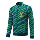 2022 Brazil Green Football Jacket Men's