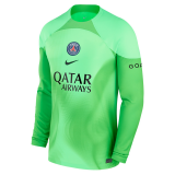 2022-2023 PSG Goalkeeper Green Football Shirt Men's #Long Sleeve