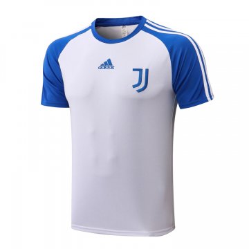 2021-2022 Juventus White - Blue Short Football Training Shirt Men's