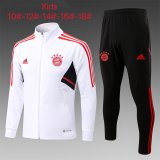 2022-2023 Bayern Munich White Football Training Set (Jacket + Pants) Children's