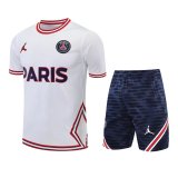 2022-2023 PSG x Jordan White Short Football Training Set (Shirt + Short) Men's