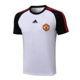 2021-2022 Manchester United White - Black Short Football Training Shirt Men's