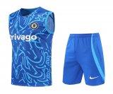 2022-2023 Chelsea Blue 3D Football Training Set (Singlet + Pants) Men's