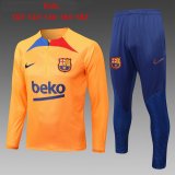 2022-2023 Barcelona Orange Stripes Football Training Set Children's