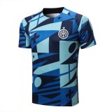 2022-2023 Inter Milan Blue Short Football Training Shirt Men's